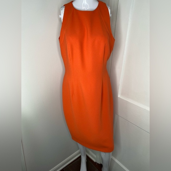 CARMEN MARC VALVO NWT 12 Elegant Orange Sleeveless Dress - Picture 2 of 7